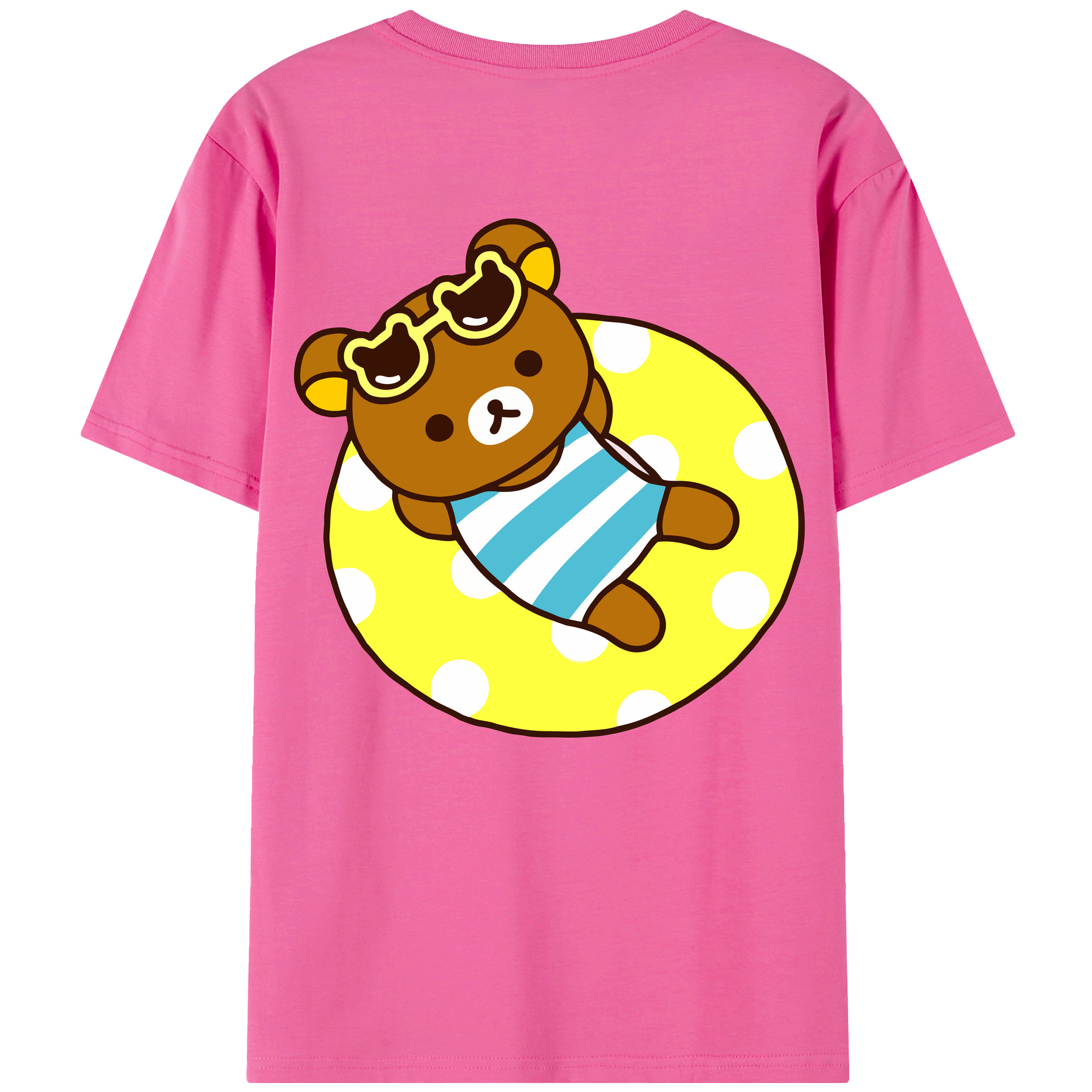 （画像用） リラックマ リラックマ キイロイトリ Rilakkuma Korilakkuma Kiiroitori レディース半袖Tシャツ(バックプリント)